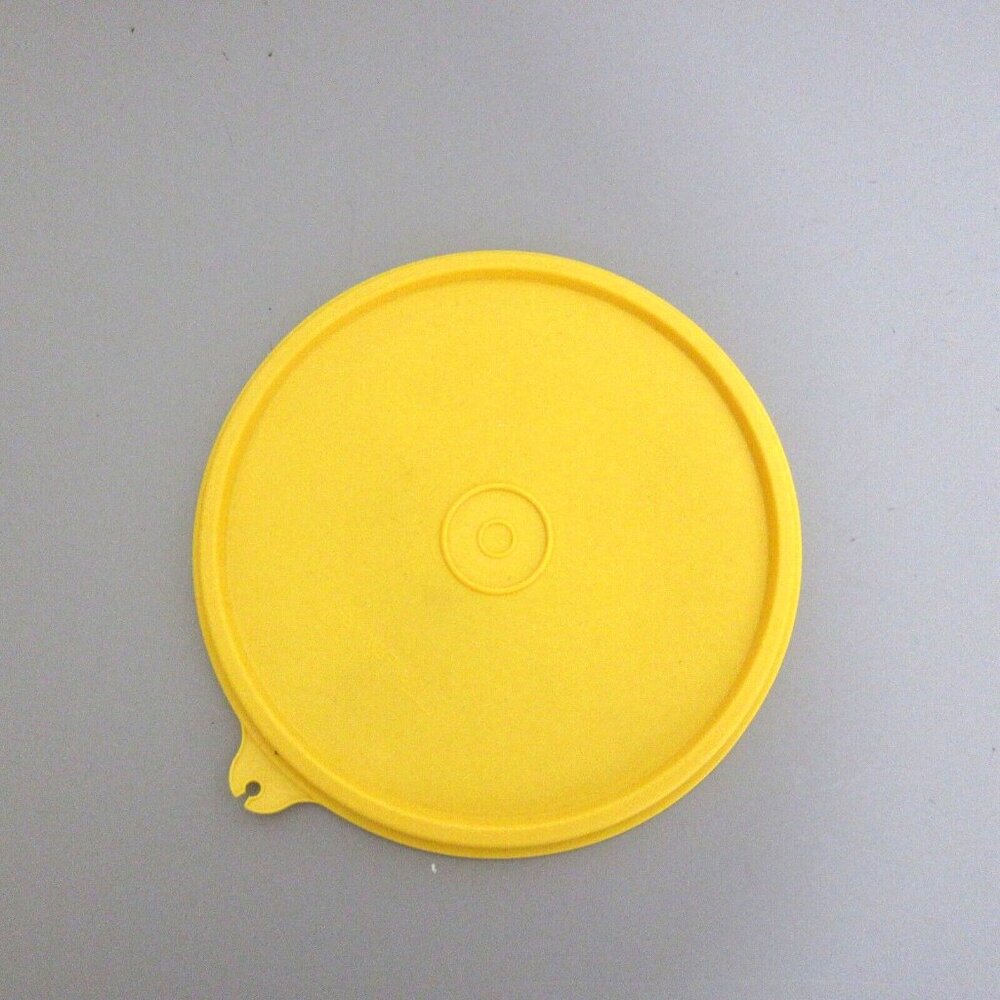Tupperware Replacement Lid C Tab 227-42 Round 6.25" Yellow Genuine Vintage
